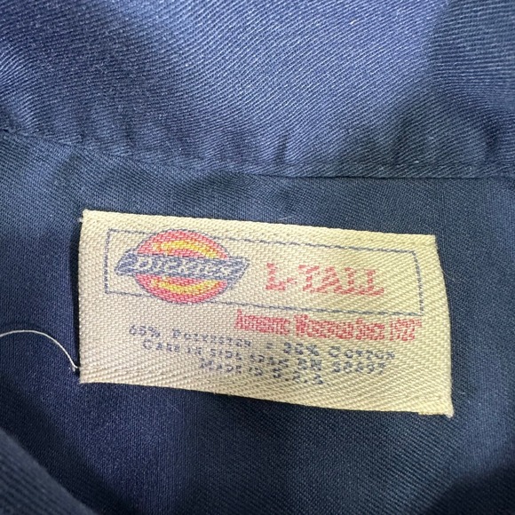 Vintage Dickies Shirt Men's Large Blue Long Sleeve Workwear Button Up Made USA - Picture 3 of 6